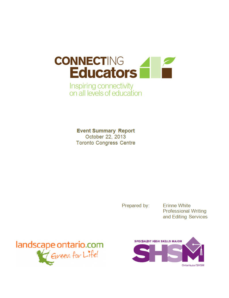 Connecting Educators 2013 Event Summary Report