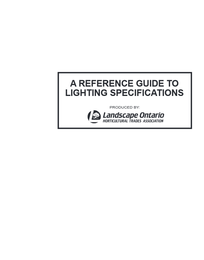 Landscape Lighting Specifications document cover